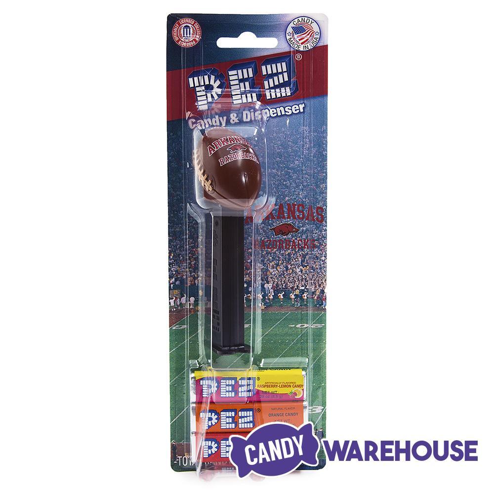 NCAA College Football PEZ Candy Packs - Arkansas: 12-Piece Box - Candy Warehouse