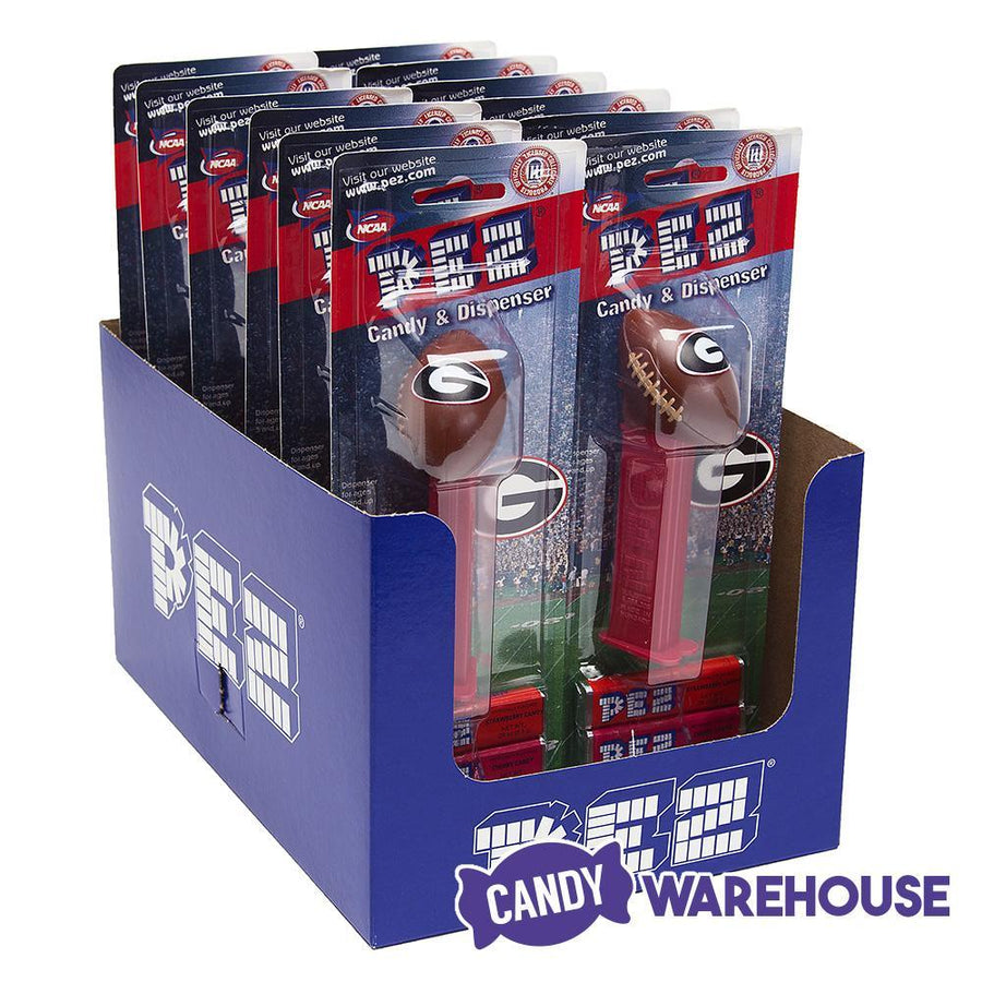 NCAA College Football PEZ Candy Packs - Georgia: 12-Piece Box - Candy Warehouse