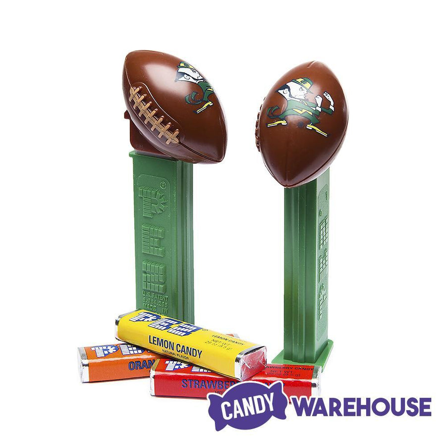 NCAA College Football PEZ Candy Packs - Notre Dame: 12-Piece Box - Candy Warehouse