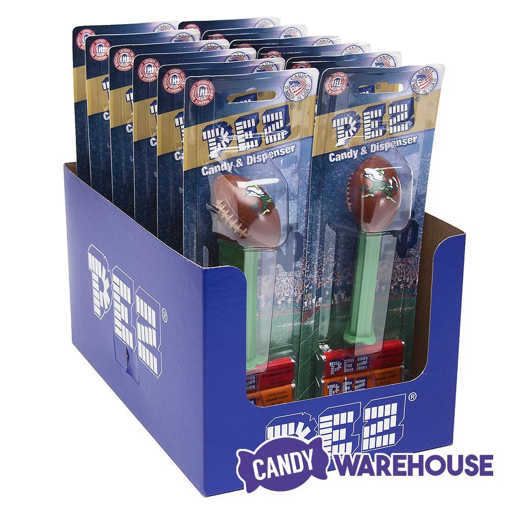 NCAA College Football PEZ Candy Packs - Notre Dame: 12-Piece Box - Candy Warehouse