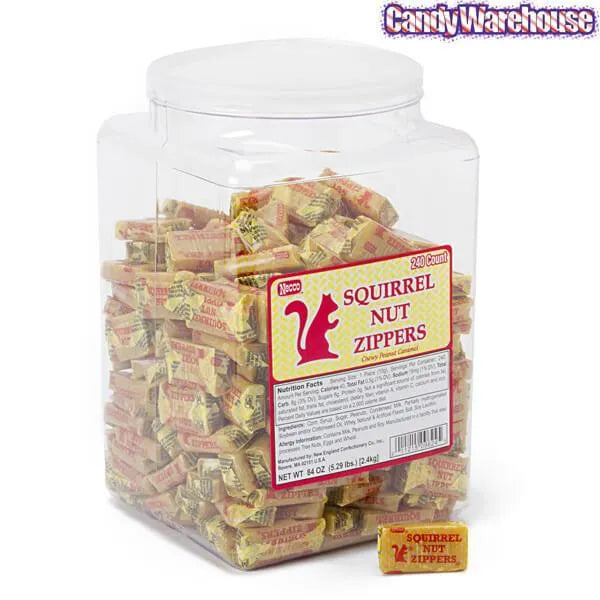 Necco Squirrel Nut Zippers Original Caramels 240 Piece Tub Candy necco-squirrel-nut-zippers-original-caramels-240-piece-tub-candy
