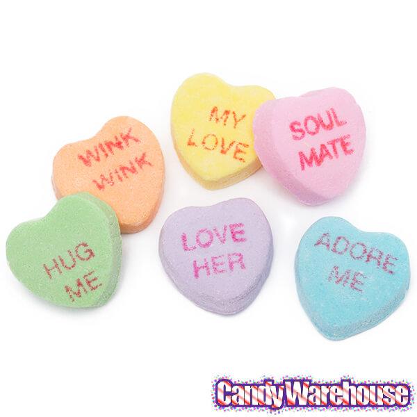 Necco Sweethearts Tiny Conversation Candy Hearts - Modern Flavors: 32LB Case - Candy Warehouse