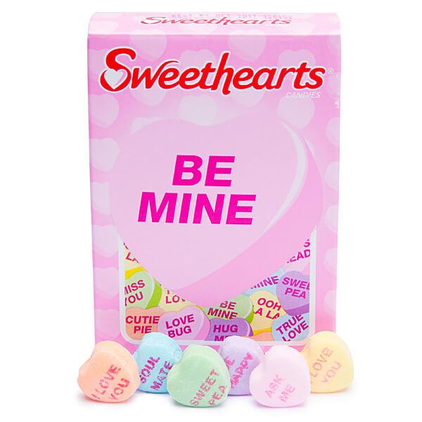 Necco Sweethearts Tiny Conversation Candy Hearts Packs - Modern Flavors: 36-Piece Box - Candy Warehouse