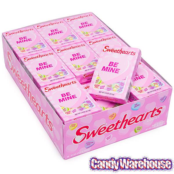 Necco Sweethearts Tiny Conversation Candy Hearts Packs - Modern Flavors: 36-Piece Box - Candy Warehouse