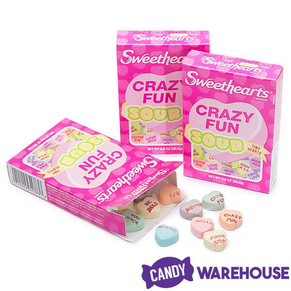 Necco Sweethearts Tiny Conversation Candy Hearts Packs - Sour Flavors: 36-Piece Box - Candy Warehouse