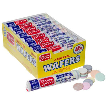 Necco Wafers Candy Rolls - Assorted Flavors: 24-Piece Box - Candy Warehouse
