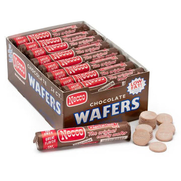 Necco Wafers Candy Rolls - Chocolate Flavor: 24-Piece Box - Candy Warehouse