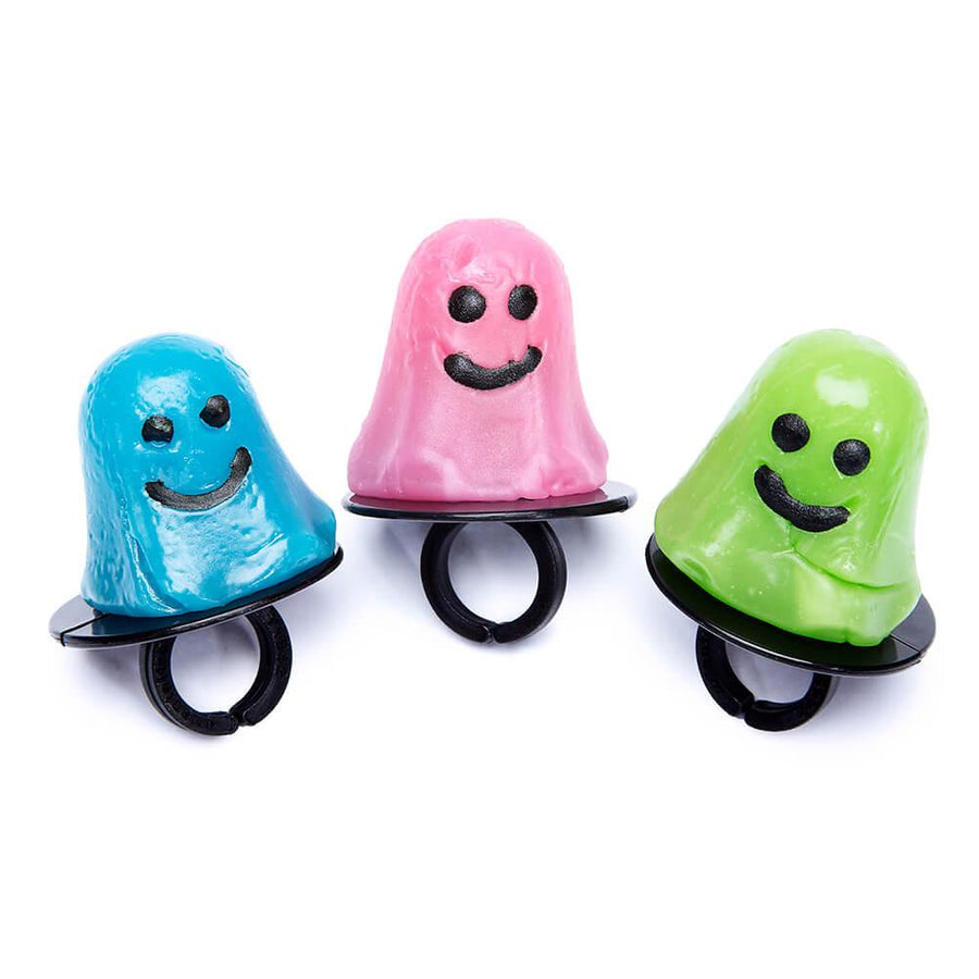 Neon Ghost Ring Suckers: 12-Piece Box - Candy Warehouse
