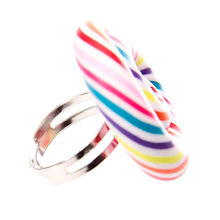 Neon Swirl Candy Adjustable Ring - Candy Warehouse