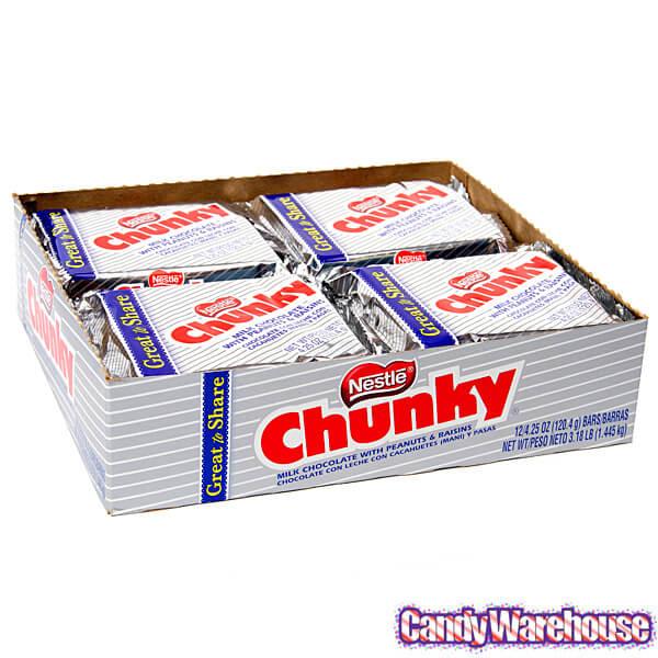 Nestle Chunky Giant Size Candy Bars: 12-Piece Box - Candy Warehouse