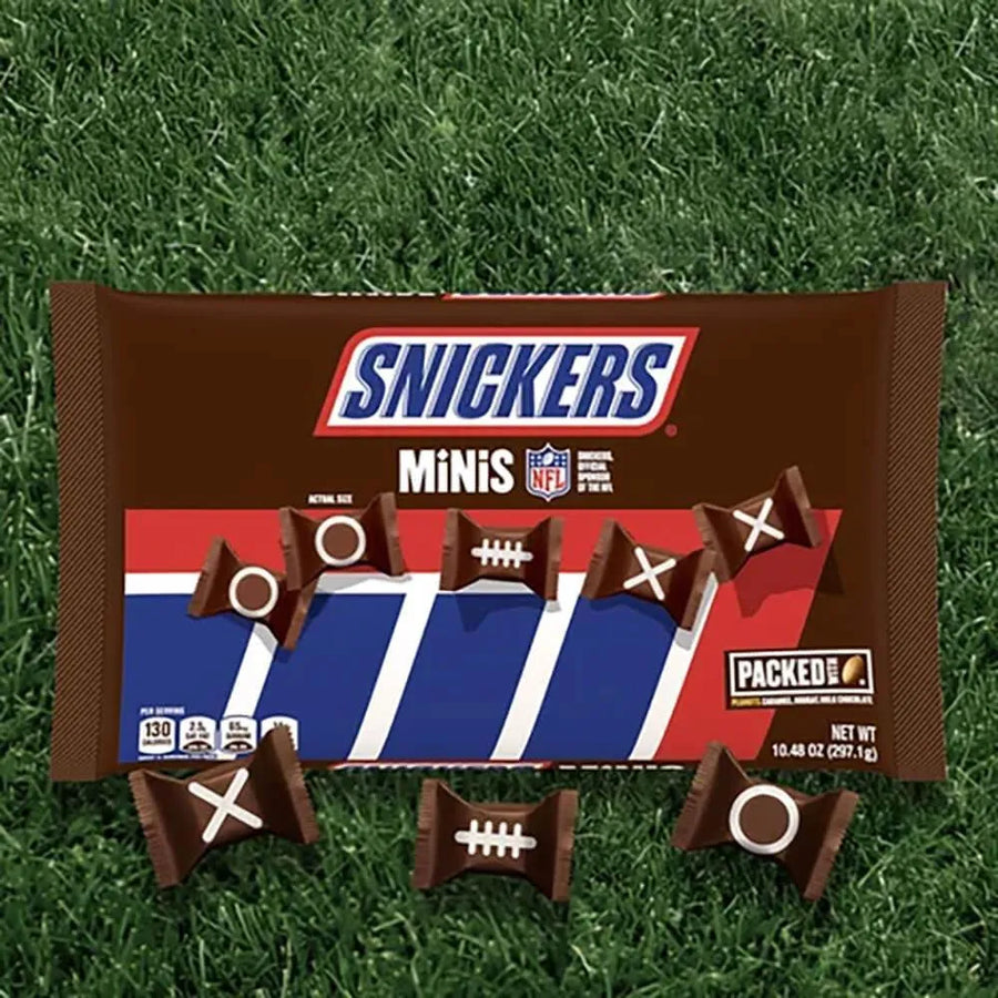 Snickers Mini Bucket NFL Snickers Minis Candy: 10.48-Ounce Bag | Candy Warehouse