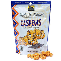 Nut'n But Natural Glazed Cashews with Cocoa Nibs: 4-Ounce Bag - Candy Warehouse