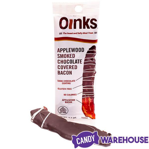 Oinks Applewood Smoked Chocolate Covered Bacon - Candy Warehouse