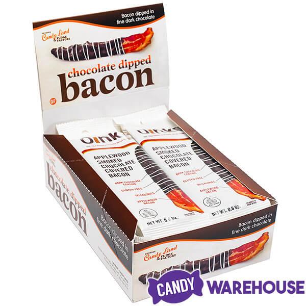 Oinks Applewood Smoked Chocolate Covered Bacon - Candy Warehouse