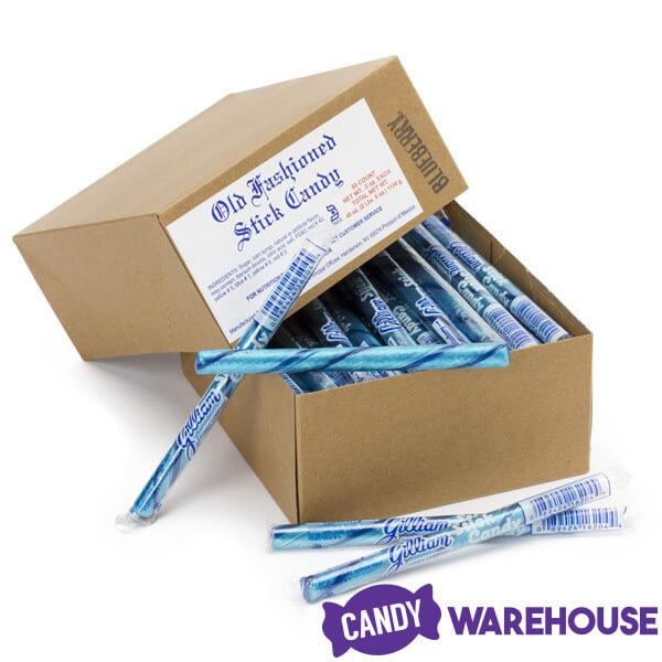 Old Fashioned Hard Candy Sticks - Blueberry: 80-Piece Box - Candy Warehouse