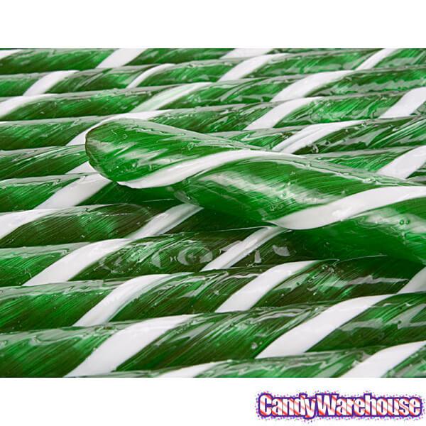 Old Fashioned Hard Candy Sticks - Green Apple: 80-Piece Box - Candy Warehouse