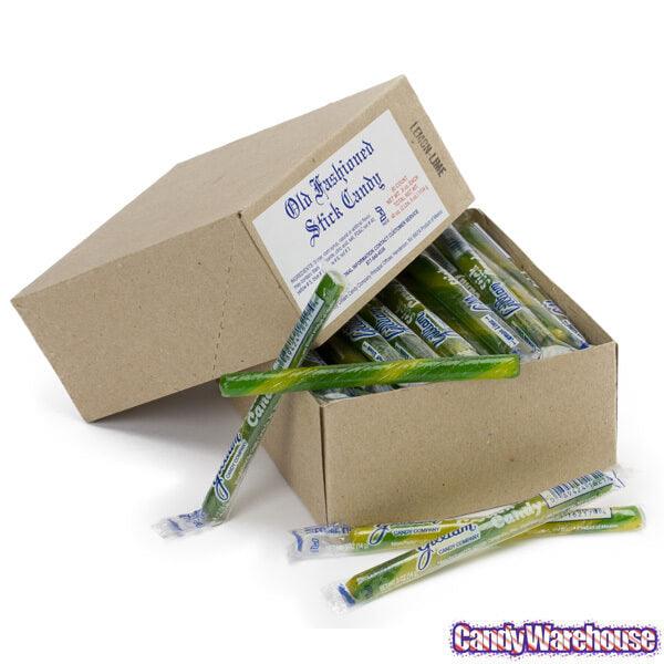 Old Fashioned Hard Candy Sticks - Lemon Lime: 80-Piece Box - Candy Warehouse