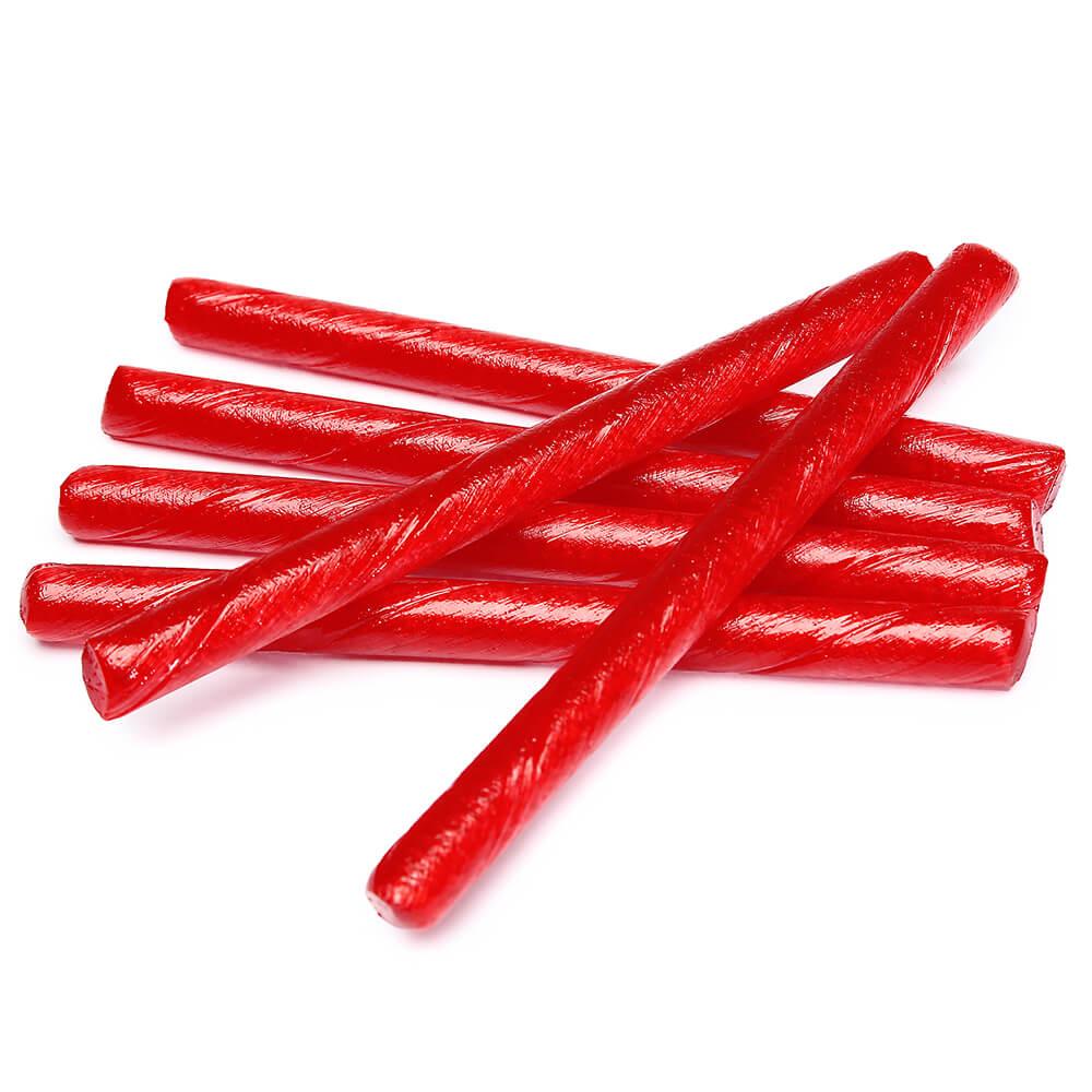 Old Fashioned Hard Candy Sticks - Sour Strawberry: 80-Piece Box - Candy Warehouse