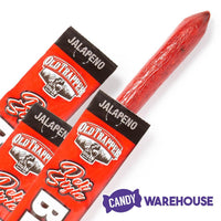 Old Trapper Jalapeno Wrapped Deli Style Beef Sausage Sticks: 26-Piece Box - Candy Warehouse