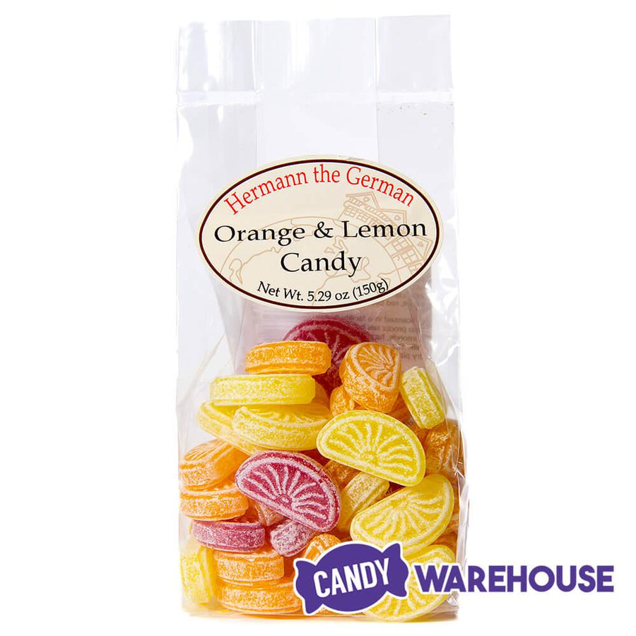 Orange and Lemon Hard Candy Fruit Slices: 5.29-Ounce Bag - Candy Warehouse