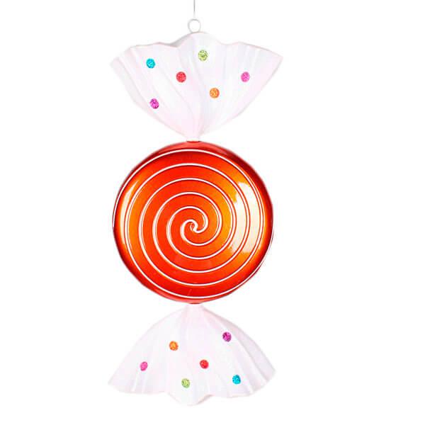 Orange Candy Jewel Swirl Ornament - 18.5 Inch - Candy Warehouse