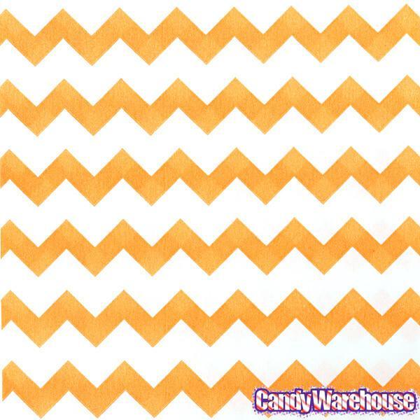 Orange Chevron Stripe Candy Bags: 25-Piece Pack - Candy Warehouse