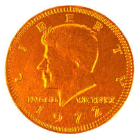 Orange Foiled Milk Chocolate Coins: 1LB Bag - Candy Warehouse