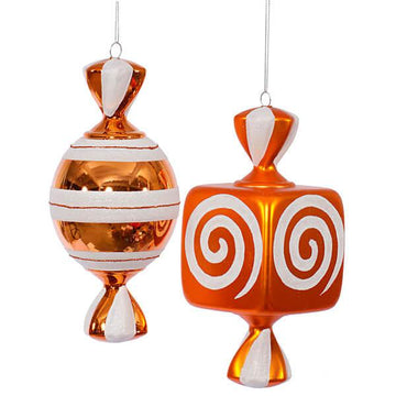 Orange Large Candy Ornaments - 8 Inch: 2-Piece Box - Candy Warehouse