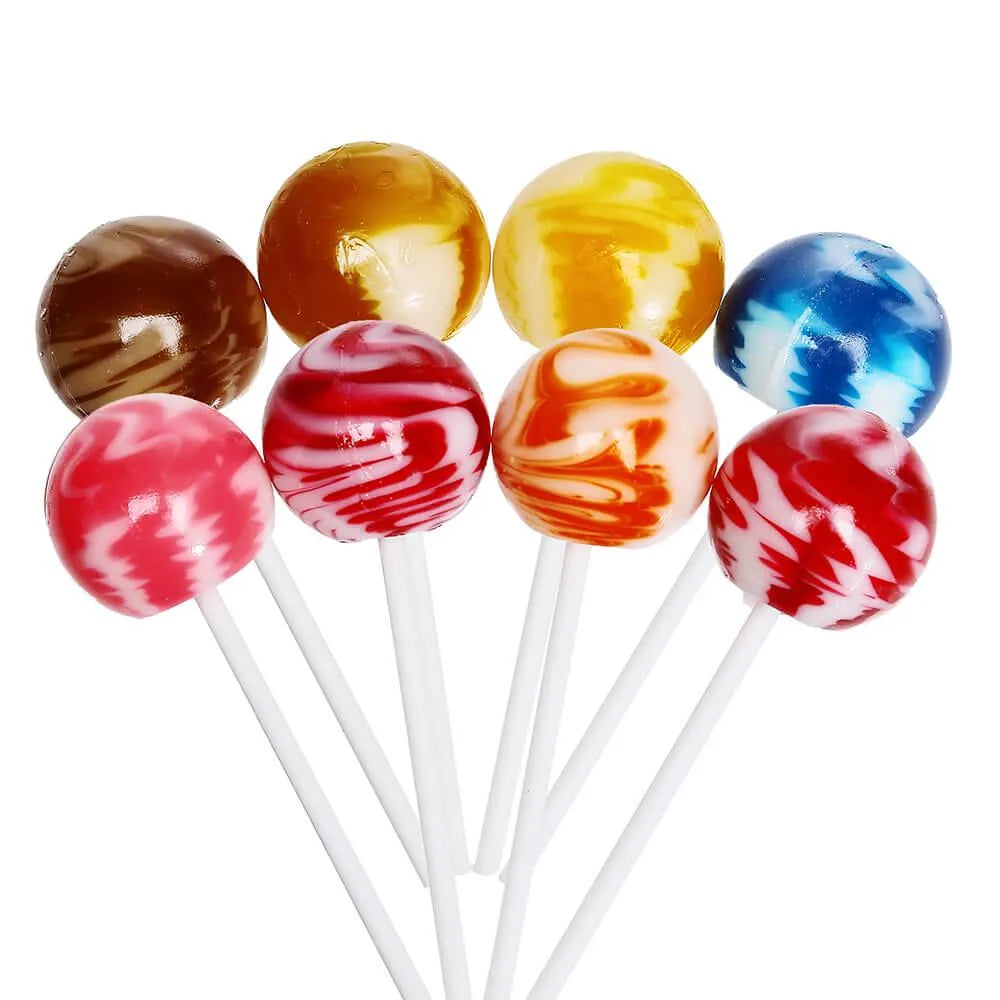 Original Gourmet Cream Swirl Ball Lollipops 8Piece Gift Box Candy
