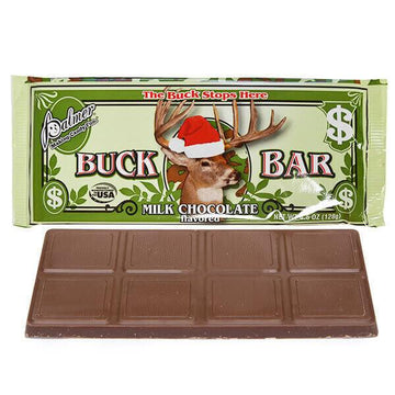 Palmer Christmas Buck Bar Milk Chocolate 4.5-Ounce Candy Bars: 18-Piece Box - Candy Warehouse