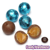 Palmer Foiled Caramel Filled Chocolate Candy Balls - Caribbean Blue: 5LB Bag - Candy Warehouse