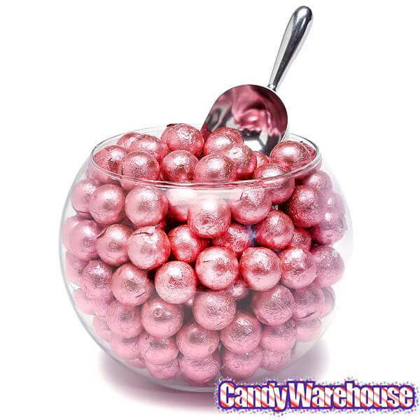Palmer Foiled Caramel Filled Chocolate Candy Balls - Pink: 5LB Bag - Candy Warehouse
