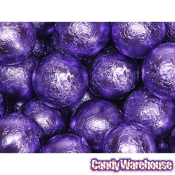 Palmer Foiled Caramel Filled Chocolate Candy Balls - Purple: 5LB Bag - Candy Warehouse