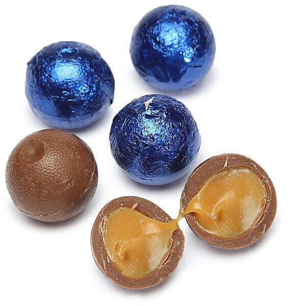 Palmer Foiled Caramel Filled Chocolate Candy Balls - Royal Blue: 5LB Bag - Candy Warehouse