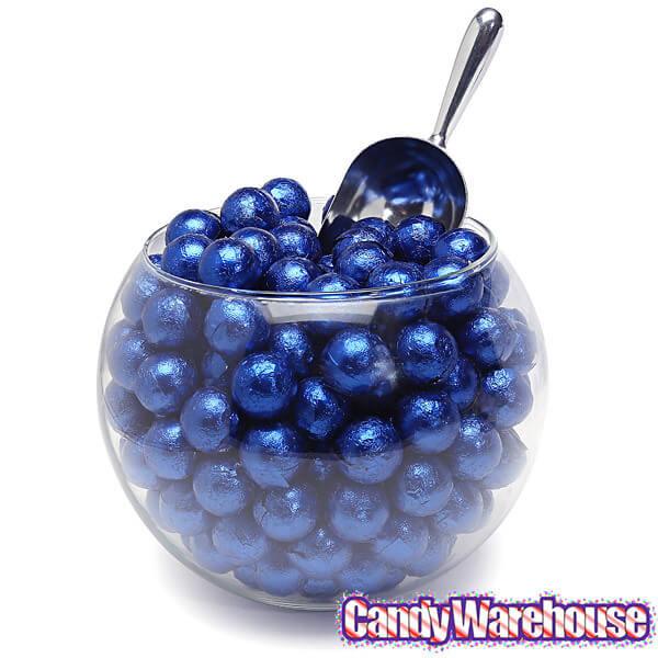 Palmer Foiled Caramel Filled Chocolate Candy Balls - Royal Blue: 5LB Bag - Candy Warehouse