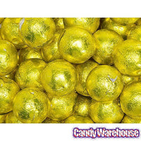 Palmer Foiled Caramel Filled Chocolate Candy Balls - Yellow: 5LB Bag - Candy Warehouse