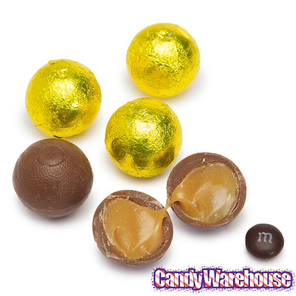 Palmer Foiled Caramel Filled Chocolate Candy Balls - Yellow: 5LB Bag - Candy Warehouse