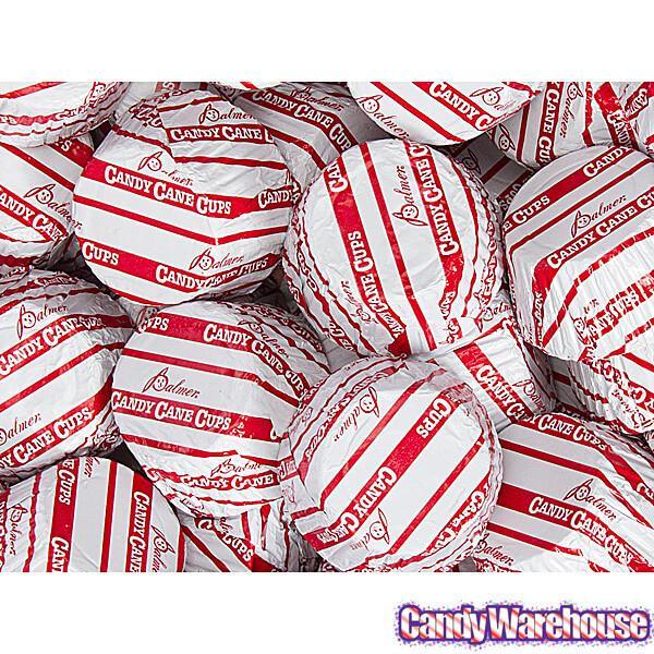 Palmer Foiled Chocolate Candy Cane Cups: 4LB Bag - Candy Warehouse