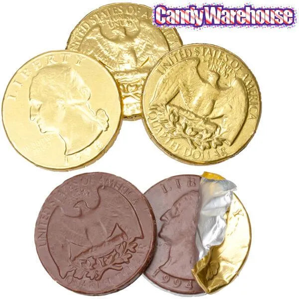 Palmer Foiled Chocolate Quarters Candy Coins 4LB Bag Candy Warehouse