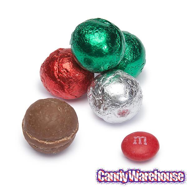 Palmer Foiled Christmas Dairy Good Chocolate Balls: 5LB Bag - Candy Warehouse