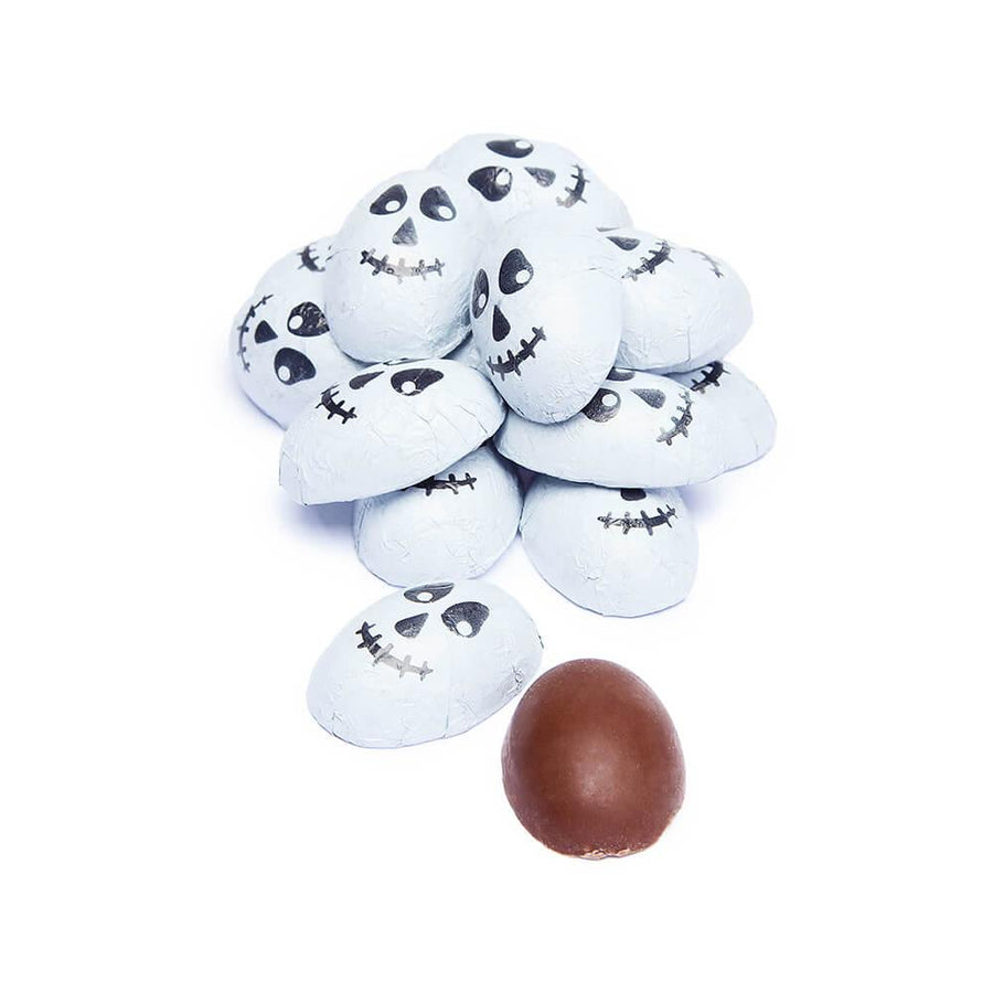 Palmer Foiled Double Crisp Chocolate Skulls: 4LB Bag - Candy Warehouse