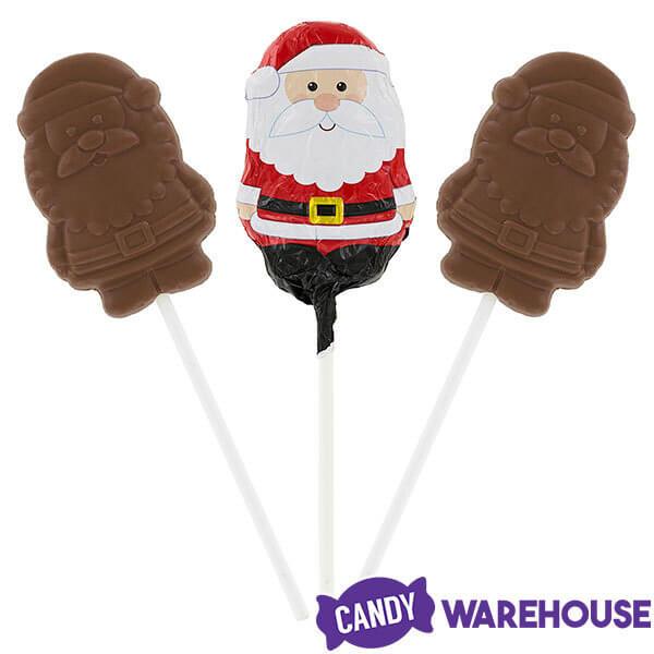 Palmer Foiled Milk Chocolate Santa Pops: 18-Piece Box - Candy Warehouse