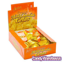 Palmer Gold Foiled Chocolate Coins in Mesh Bags: 12-Piece Box - Candy Warehouse