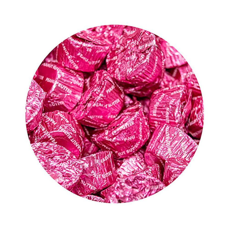 Palmer Hot Pink Foiled Peanut Butter Cups: 4LB Bag - Candy Warehouse
