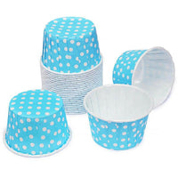Paper 4-Ounce Candy Cups - Baby Blue Polka Dots: 25-Piece Pack - Candy Warehouse