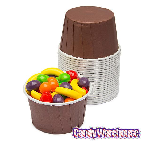 Paper 4-Ounce Candy Cups - Brown: 25-Piece Pack - Candy Warehouse