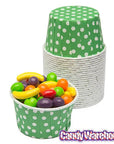 Paper 4-Ounce Candy Cups - Dark Green Polka Dots: 25-Piece Pack