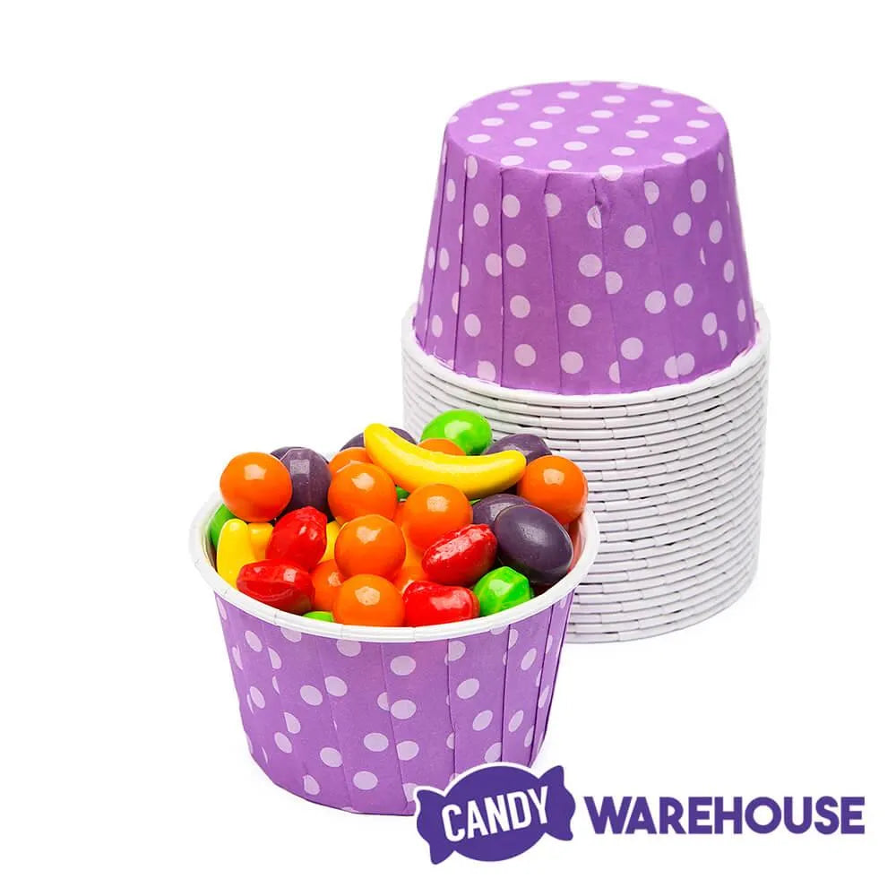 Paper 4-Ounce Candy Cups - Lavender Polka Dots: 25-Piece Pack