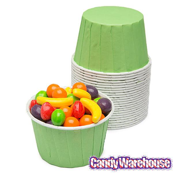Paper 4-Ounce Candy Cups - Light Green: 25-Piece Pack - Candy Warehouse