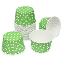 Paper 4-Ounce Candy Cups - Light Green Polka Dots: 25-Piece Pack - Candy Warehouse